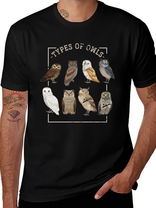Types of Owls Graphic T-Shirt