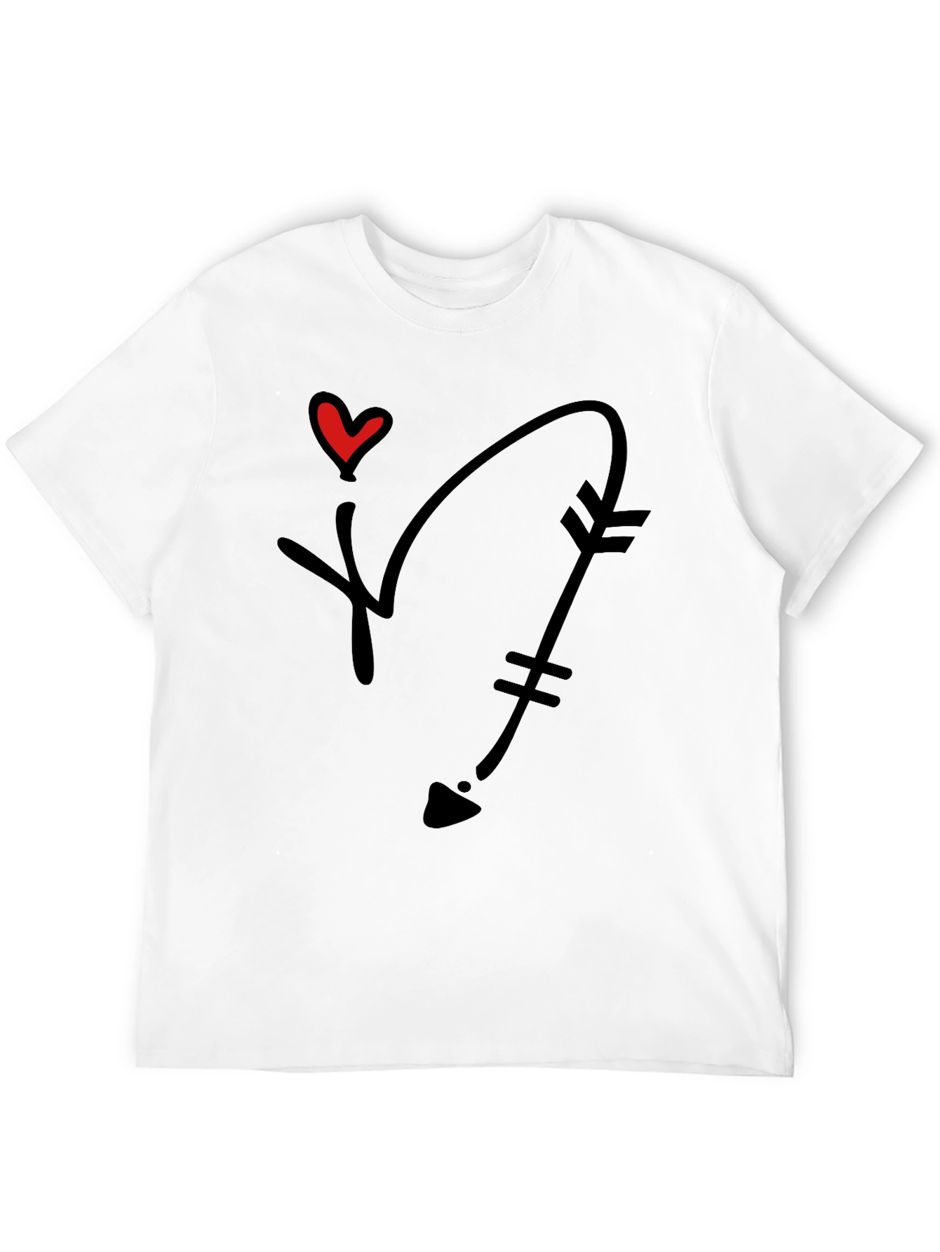 Heart Arrow Graphic Tee - Black Casual Shirt