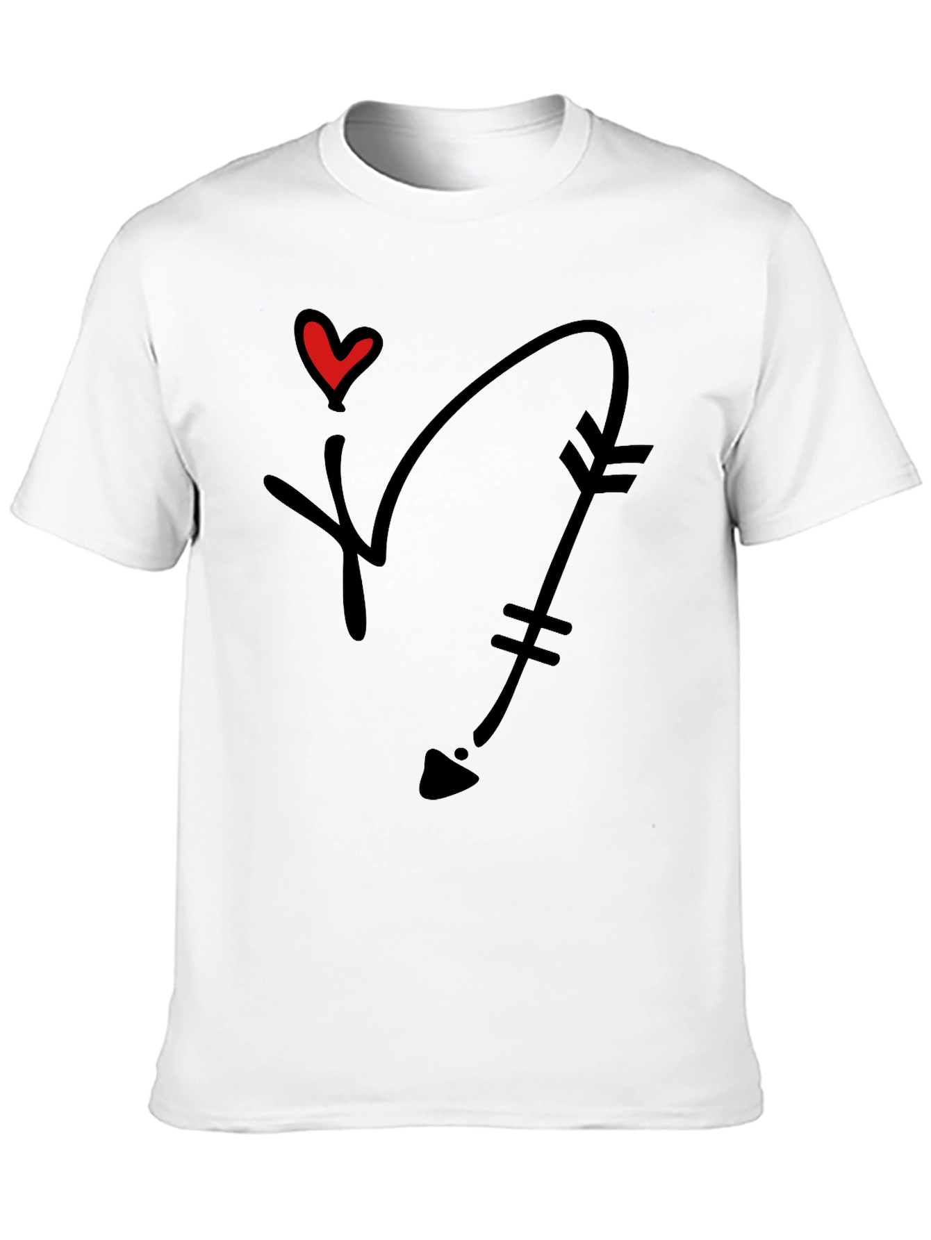 Heart Arrow Graphic Tee - Black Casual Shirt