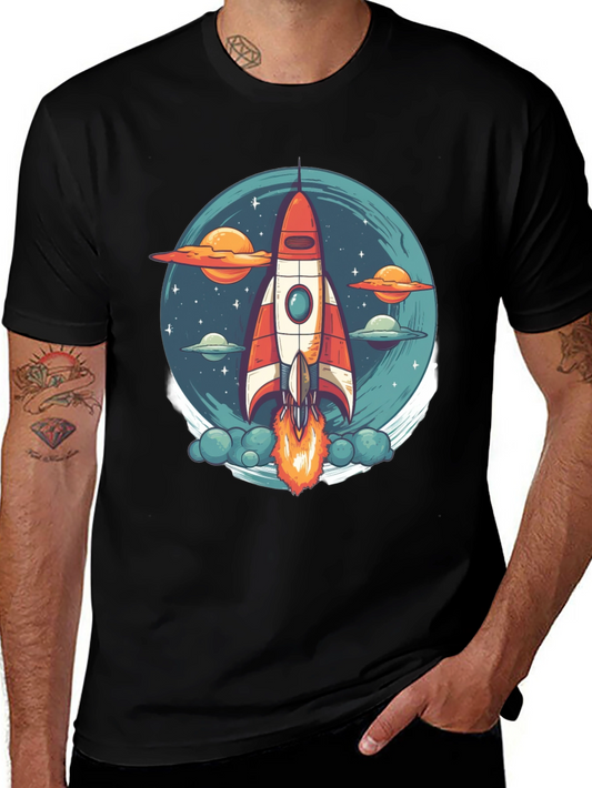 Rocket Launch Graphic T-Shirt - Space Adventure Tee