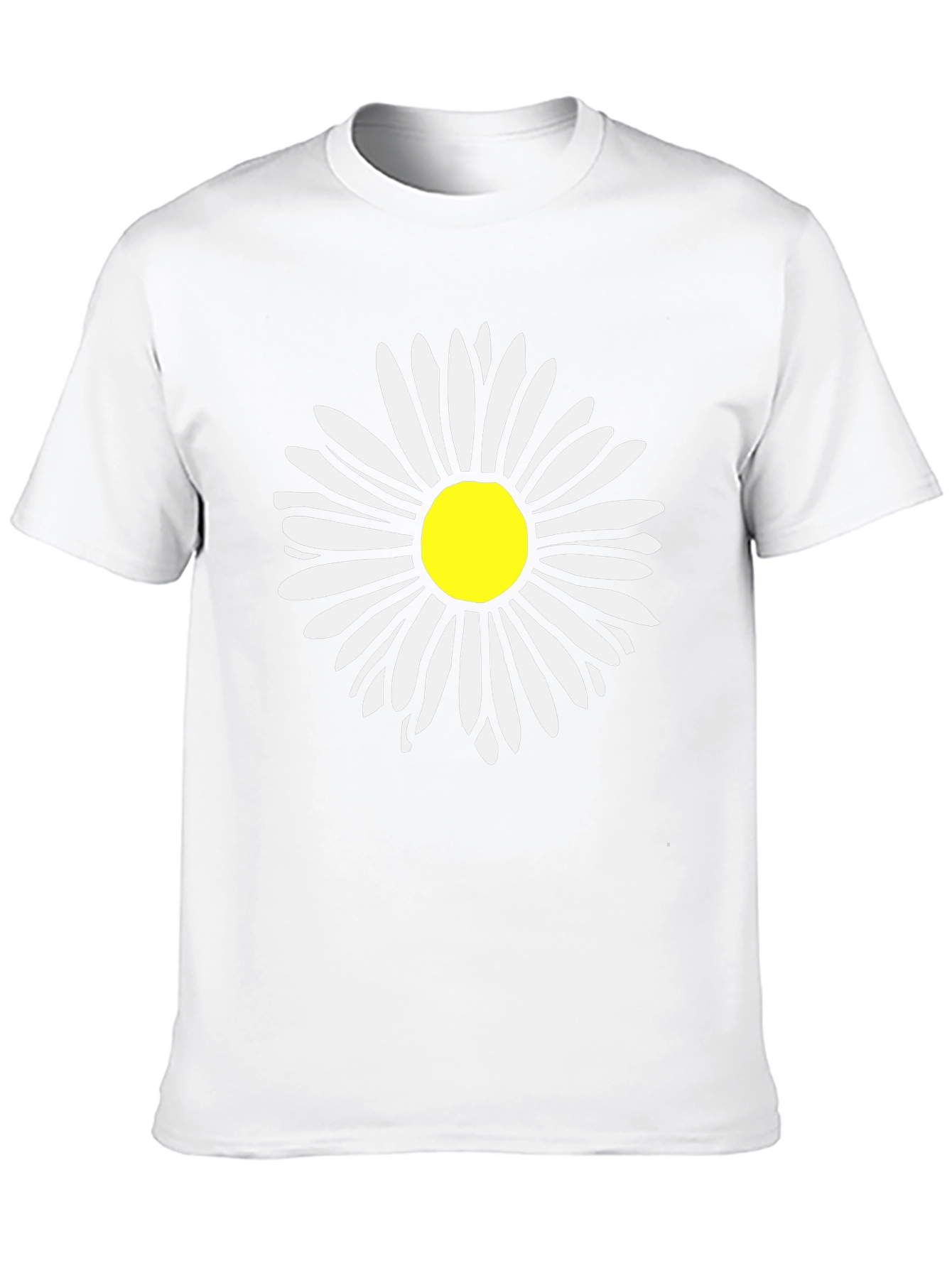 Daisy Flower Graphic Tee - Black Cotton T-Shirt