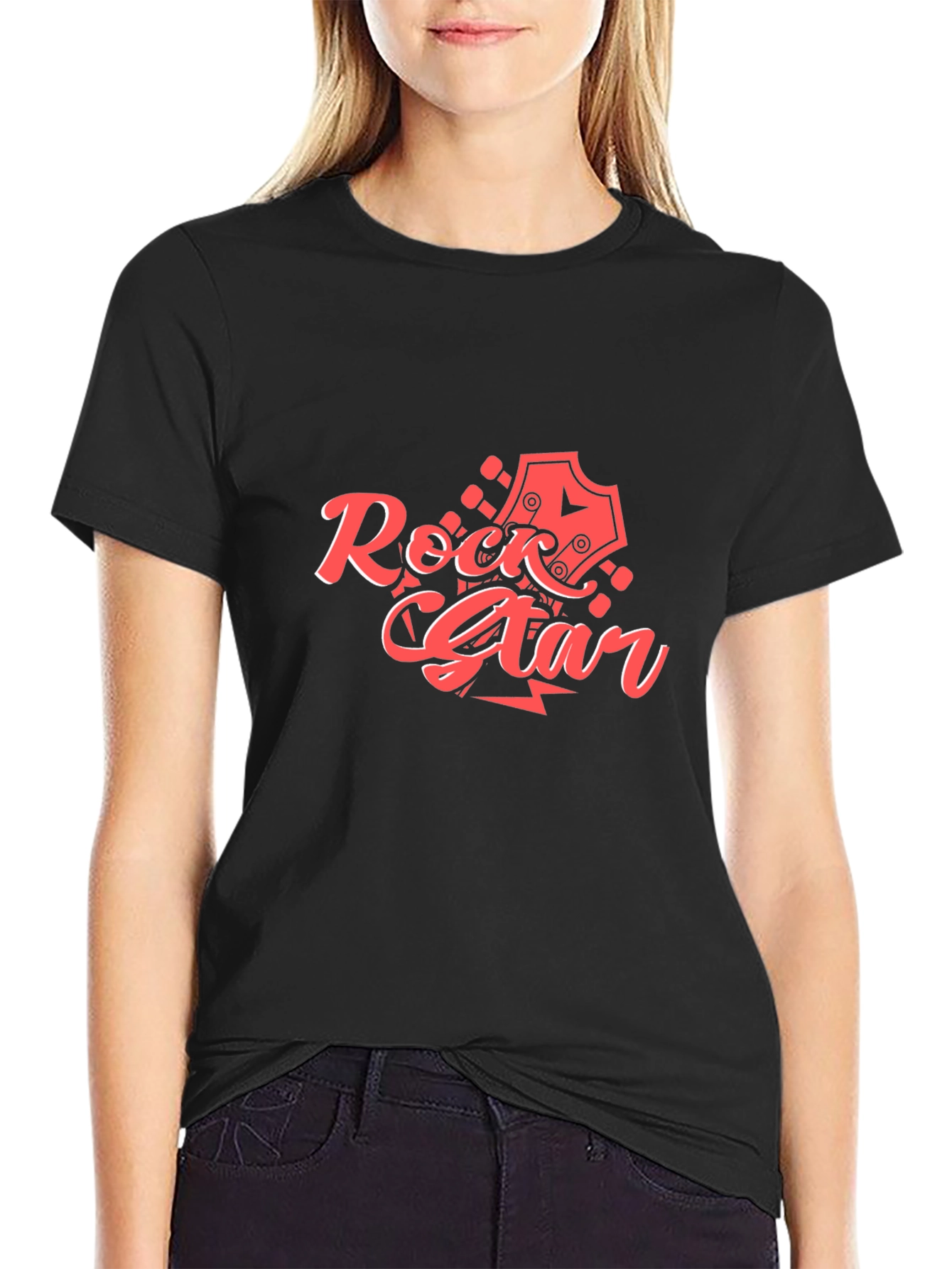 Rock Star Graphic Tee - Black Cotton T-Shirt