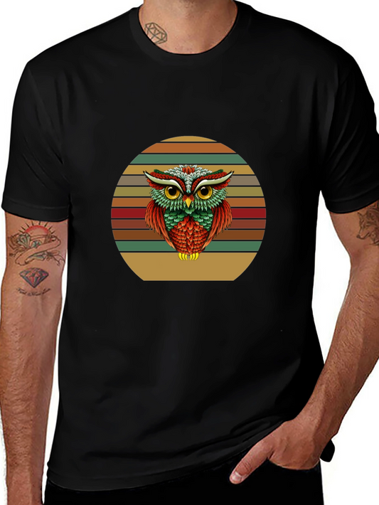 Retro Owl Graphic T-Shirt - Vintage Style Tee