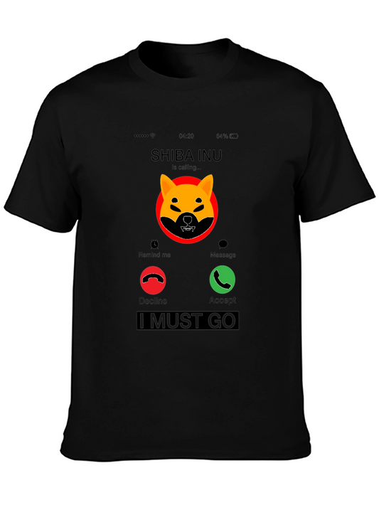 Shiba Inu Calling Black T-Shirt