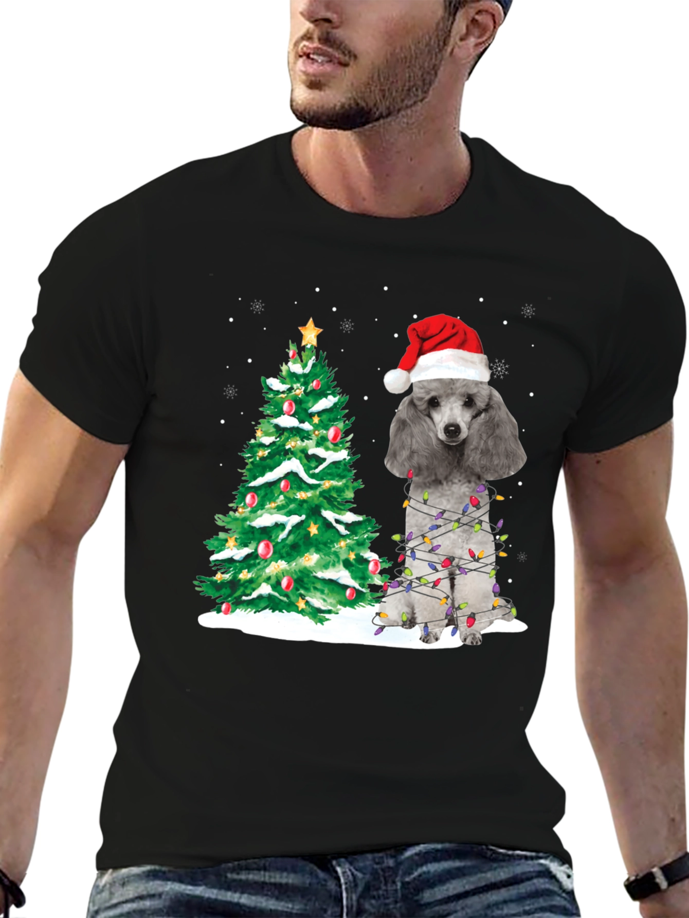 Poodle Christmas Tree Holiday T-Shirt