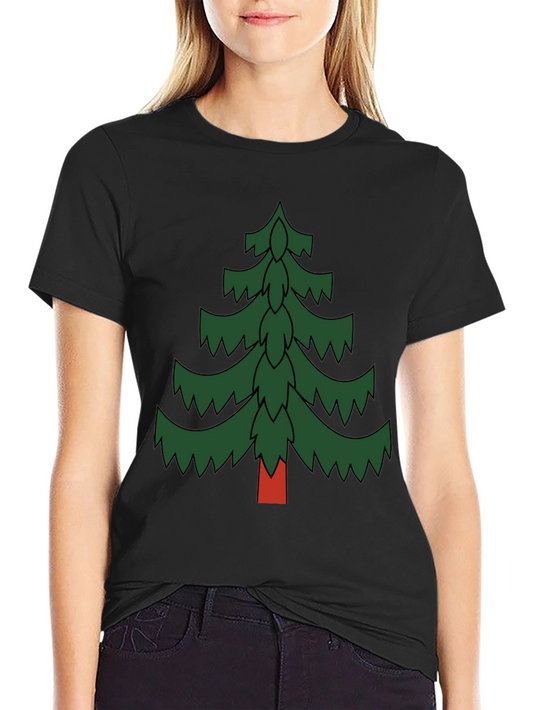 Festive Pine Tree Graphic Tee - Holiday Spirit