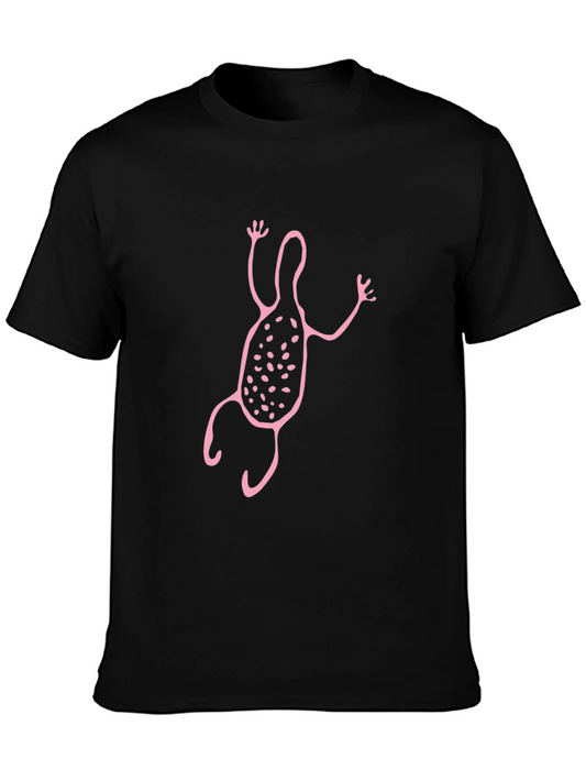 Abstract Creature Graphic T-Shirt - Black