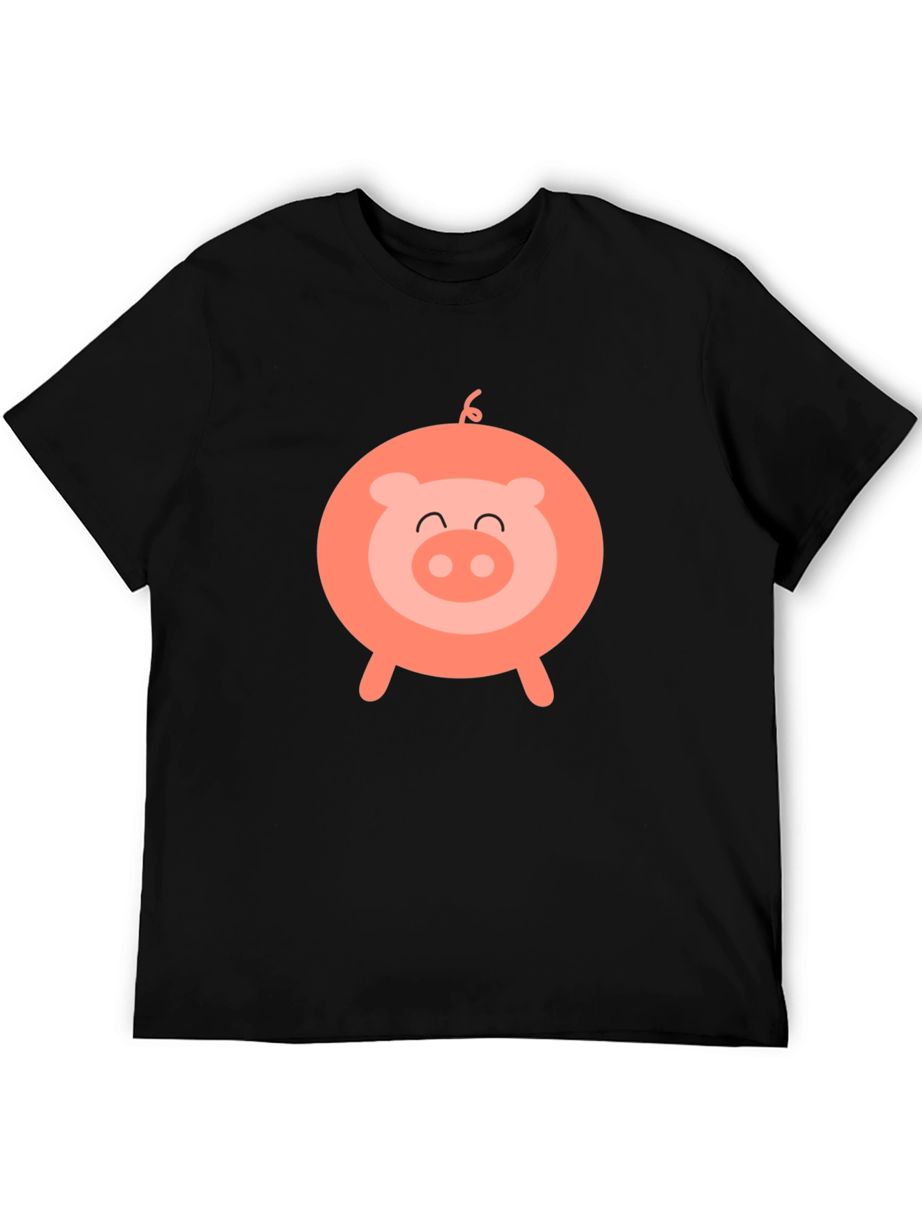 Cute Pig Graphic Black T-Shirt - Fun & Stylish!