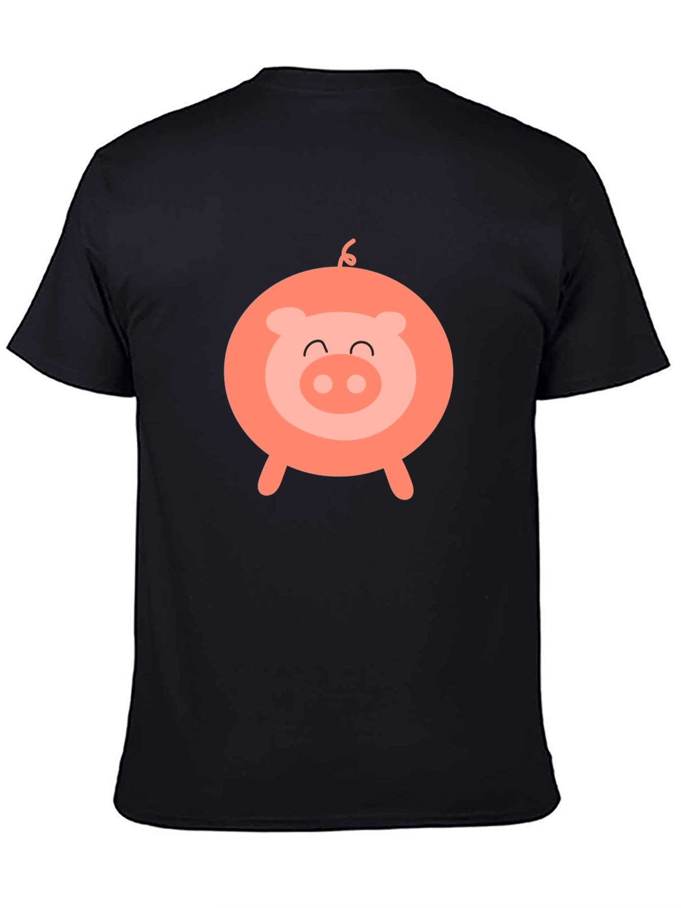 Cute Pig Graphic Black T-Shirt - Fun & Stylish!