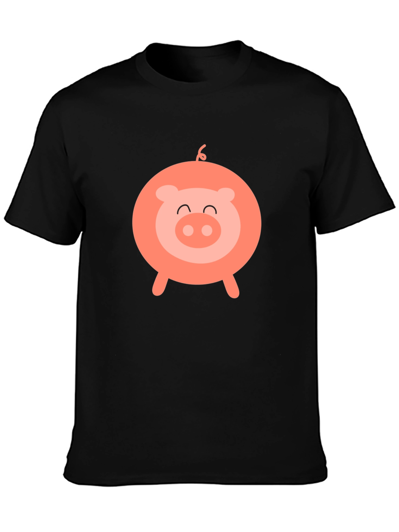 Cute Pig Graphic Black T-Shirt - Fun & Stylish!
