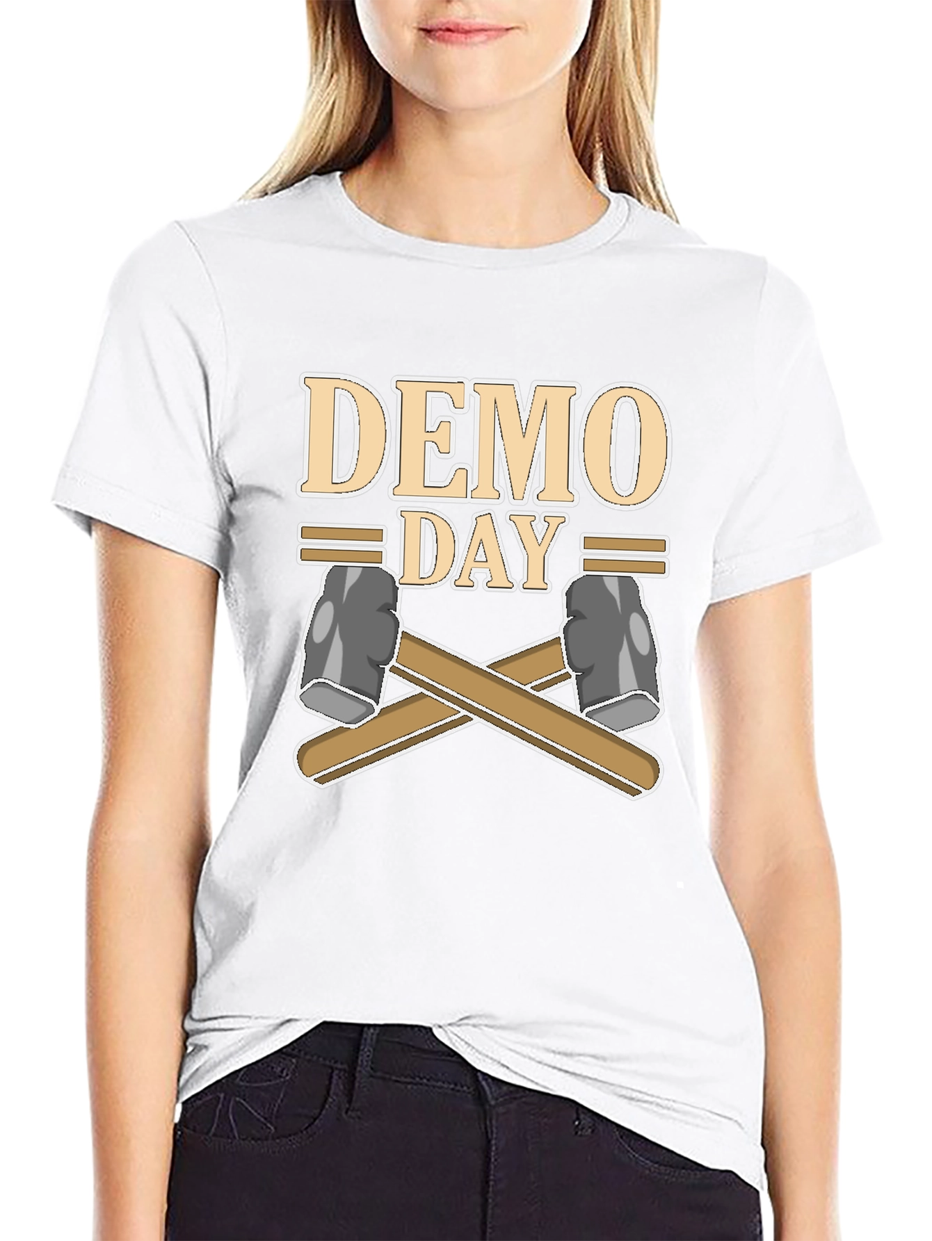 Demo Day T-Shirt Crossed Hammers Design