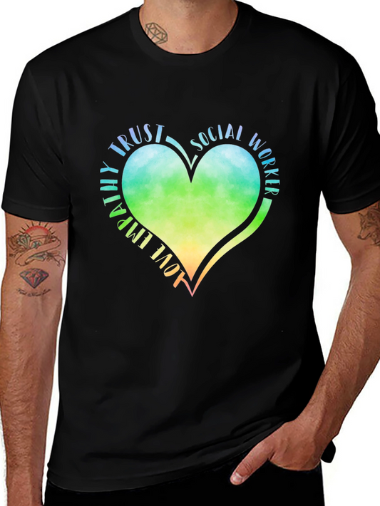 Social Worker Heart Graphic Tee - Trust Empathy Love