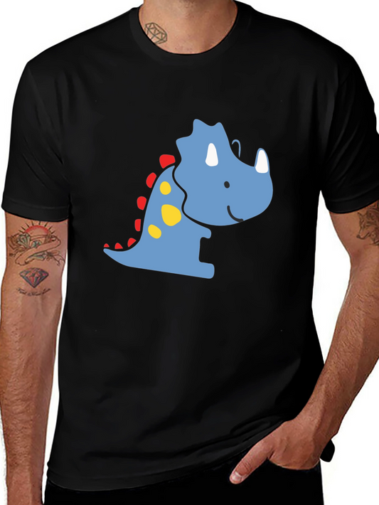 Cute Dinosaur Graphic T-Shirt - Black