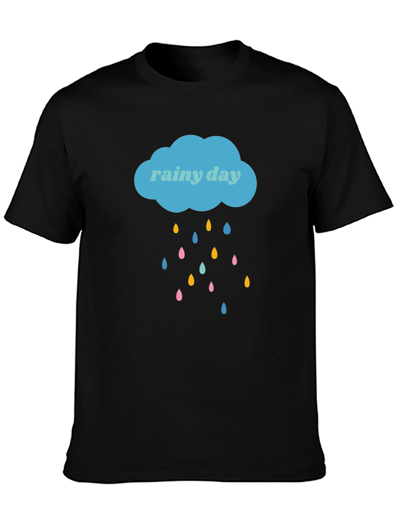 Rainy Day Graphic Tee - Stylish Black T-Shirt
