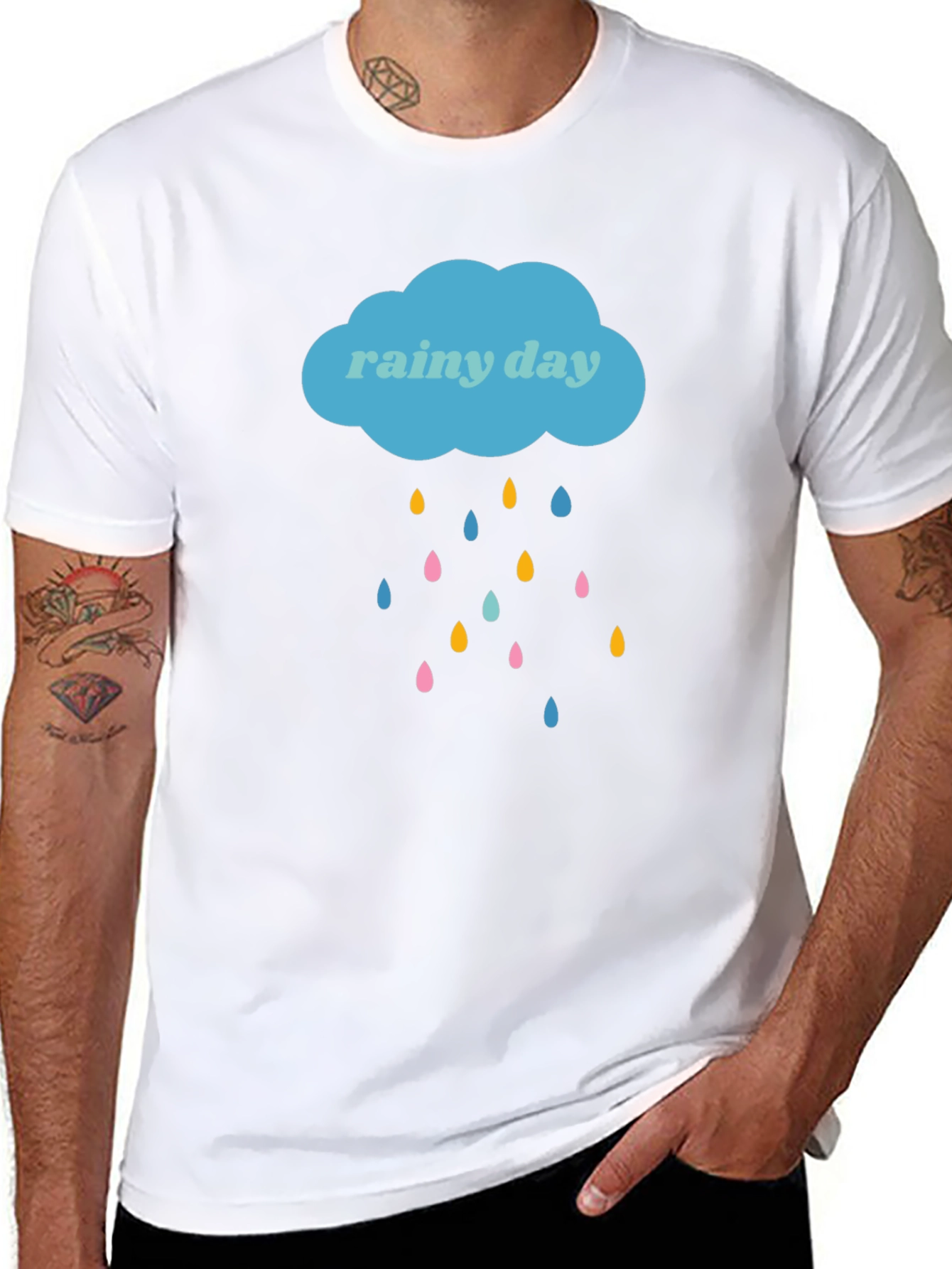 Rainy Day Graphic Tee - Stylish Black T-Shirt