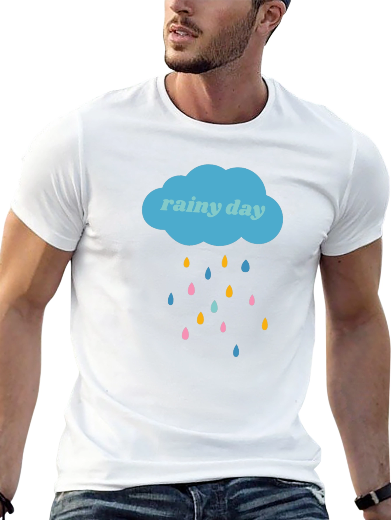 Rainy Day Graphic Tee - Stylish Black T-Shirt