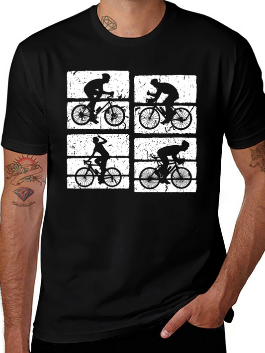 Cycling Silhouette T-Shirt - Black Graphic Tee