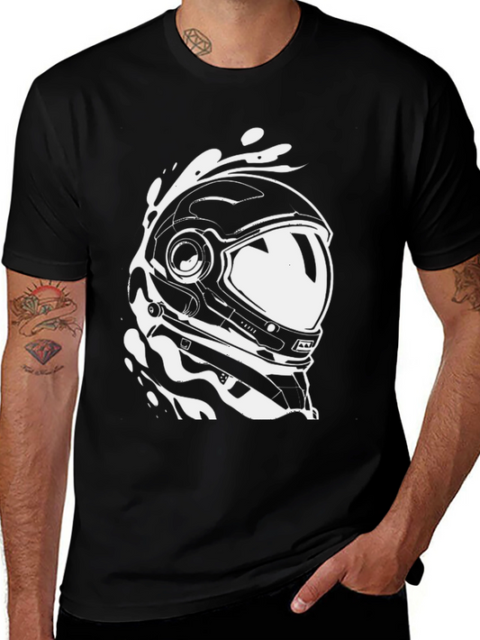 Astronaut Helmet Graphic Black T-Shirt