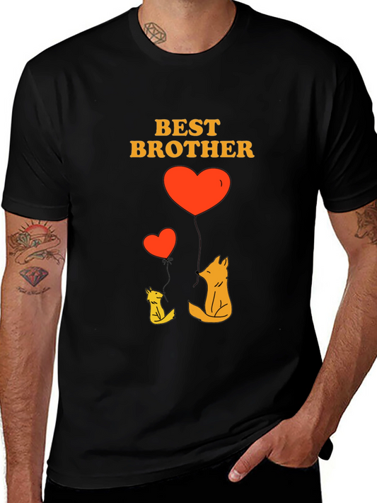 Best Brother Fox Heart Graphic T-Shirt