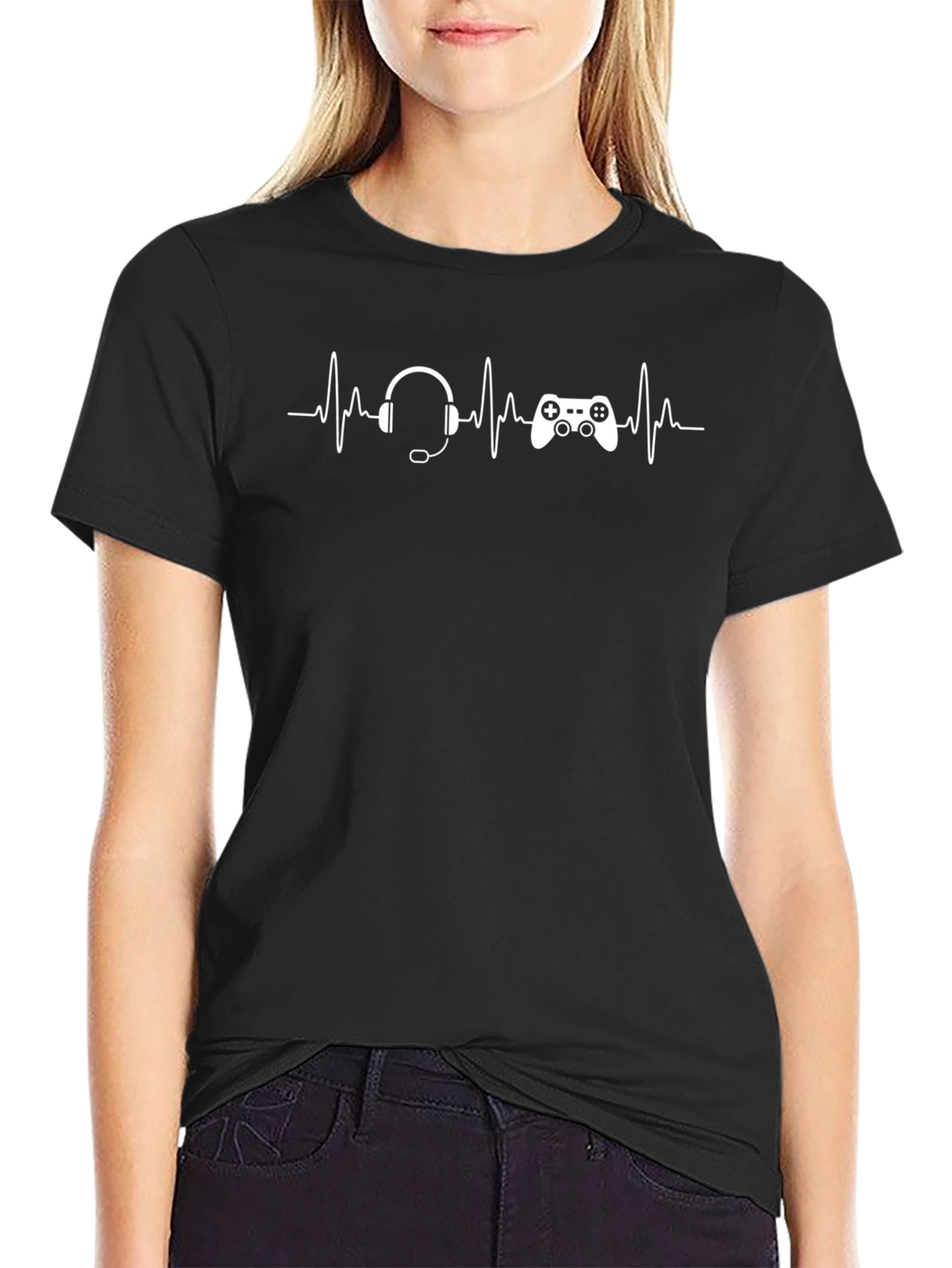Gamer Heartbeat T-Shirt - Black