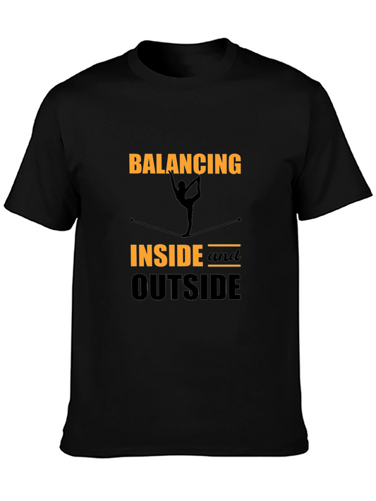 Balancing Inside & Outside Black Graphic Tee