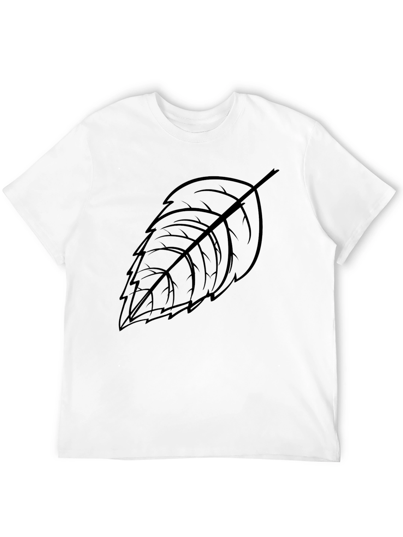 Leaf Graphic Print Black T-Shirt - Casual Style