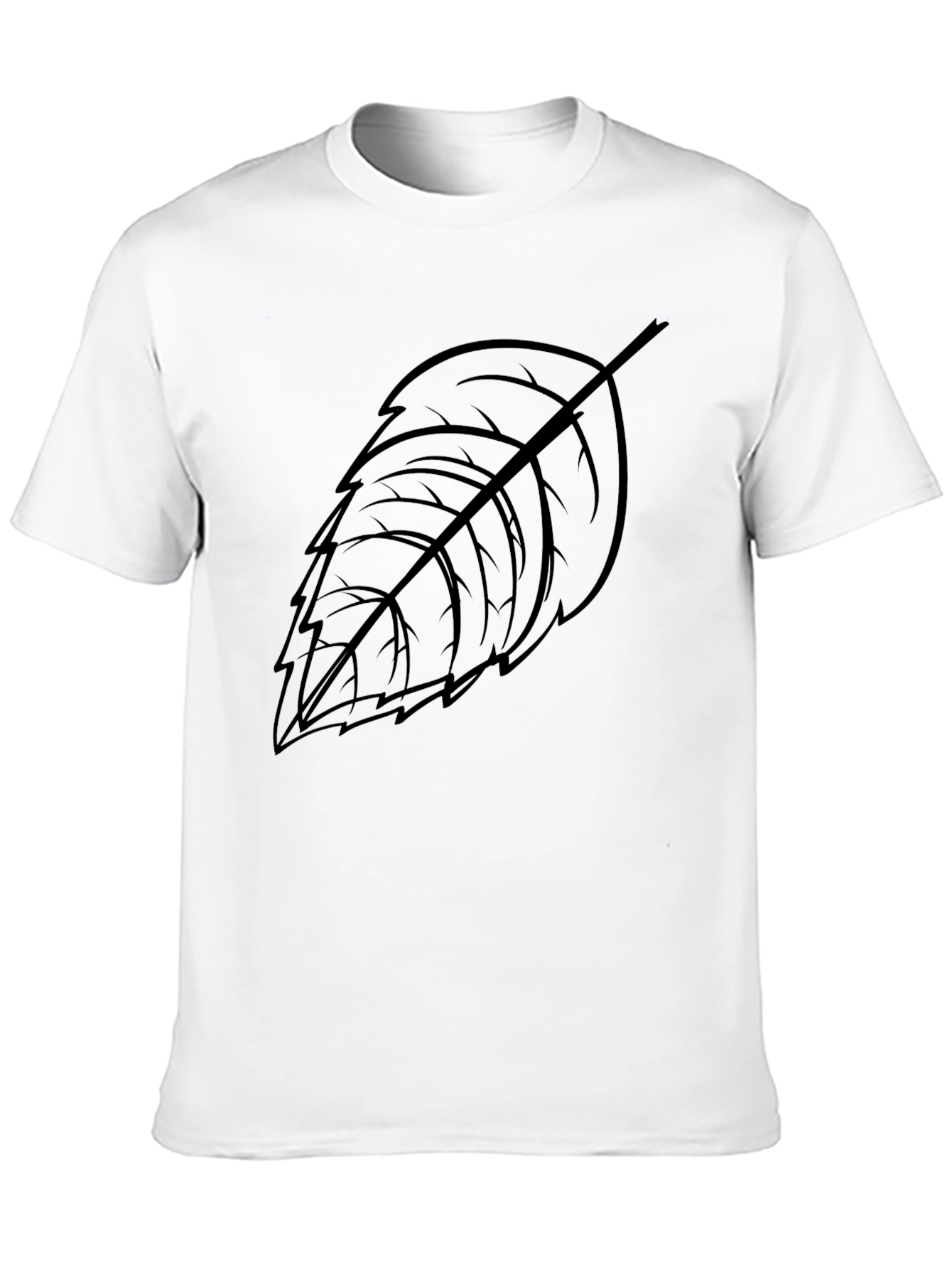 Leaf Graphic Print Black T-Shirt - Casual Style