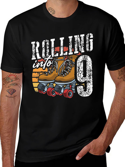 Rolling Into 9 Birthday T-Shirt