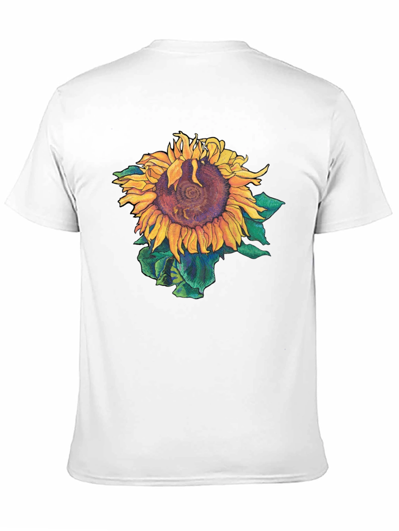 Sunflower Graphic Print Black T-Shirt