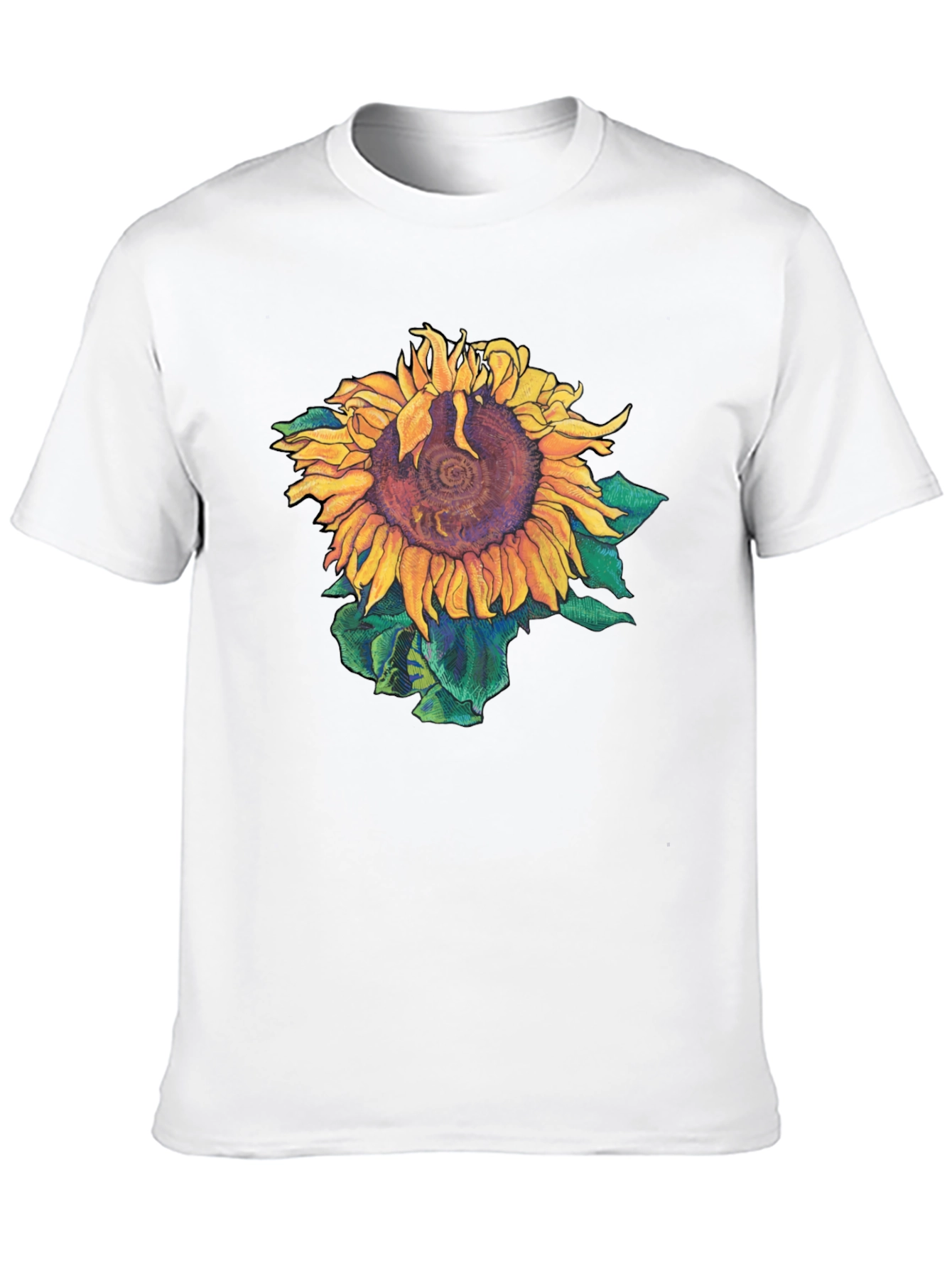 Sunflower Graphic Print Black T-Shirt