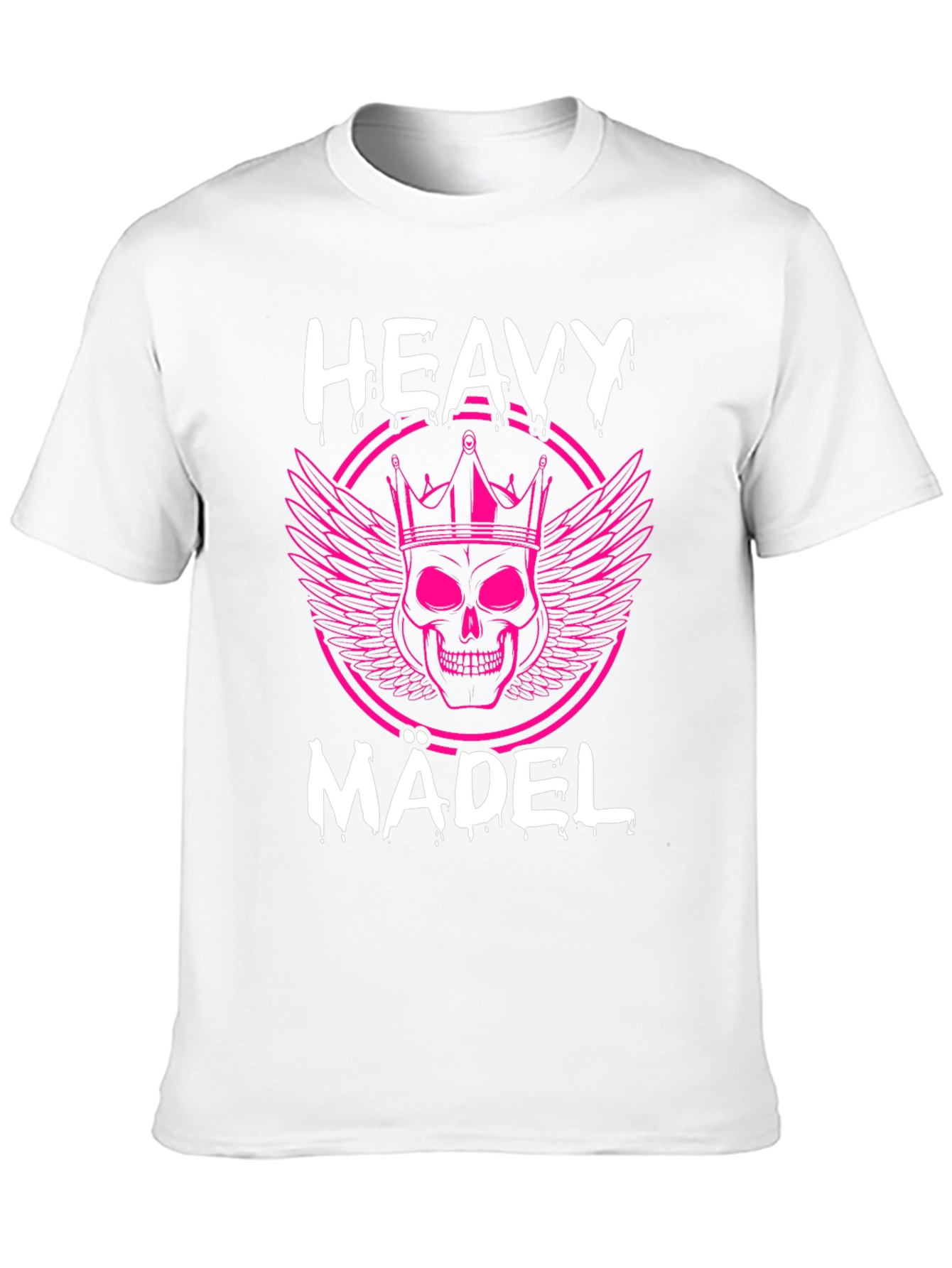 Heavy Mädel Pink Skull Graphic T-Shirt