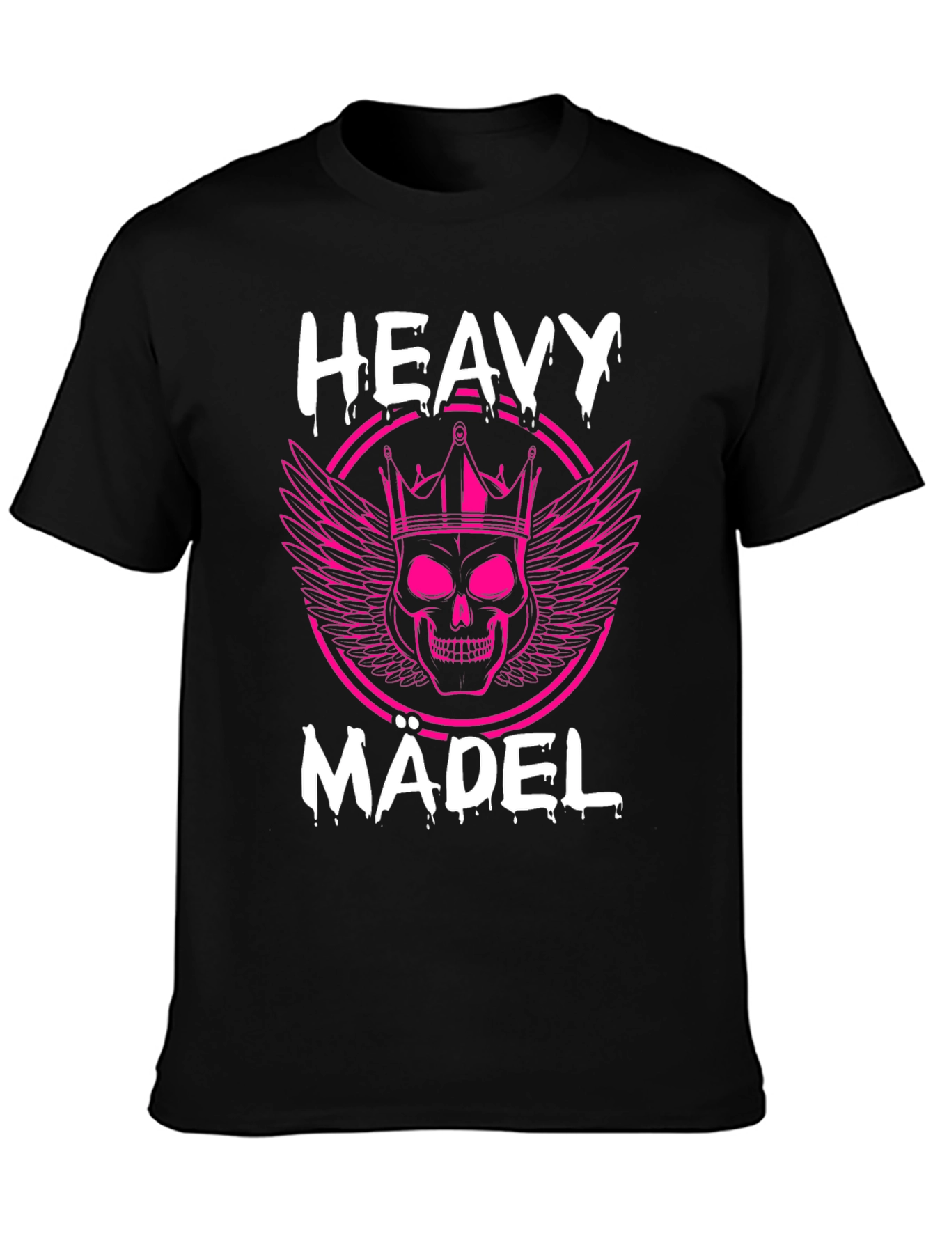 Heavy Mädel Pink Skull Graphic T-Shirt