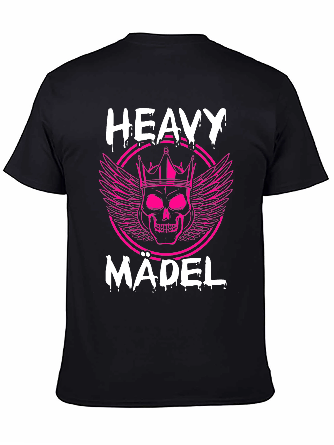 Heavy Mädel Pink Skull Graphic T-Shirt