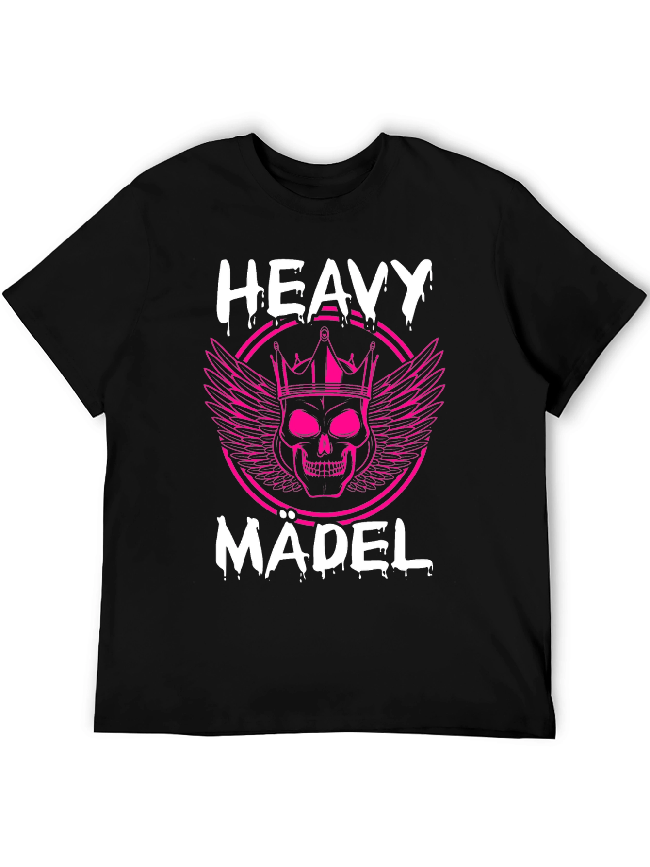 Heavy Mädel Pink Skull Graphic T-Shirt