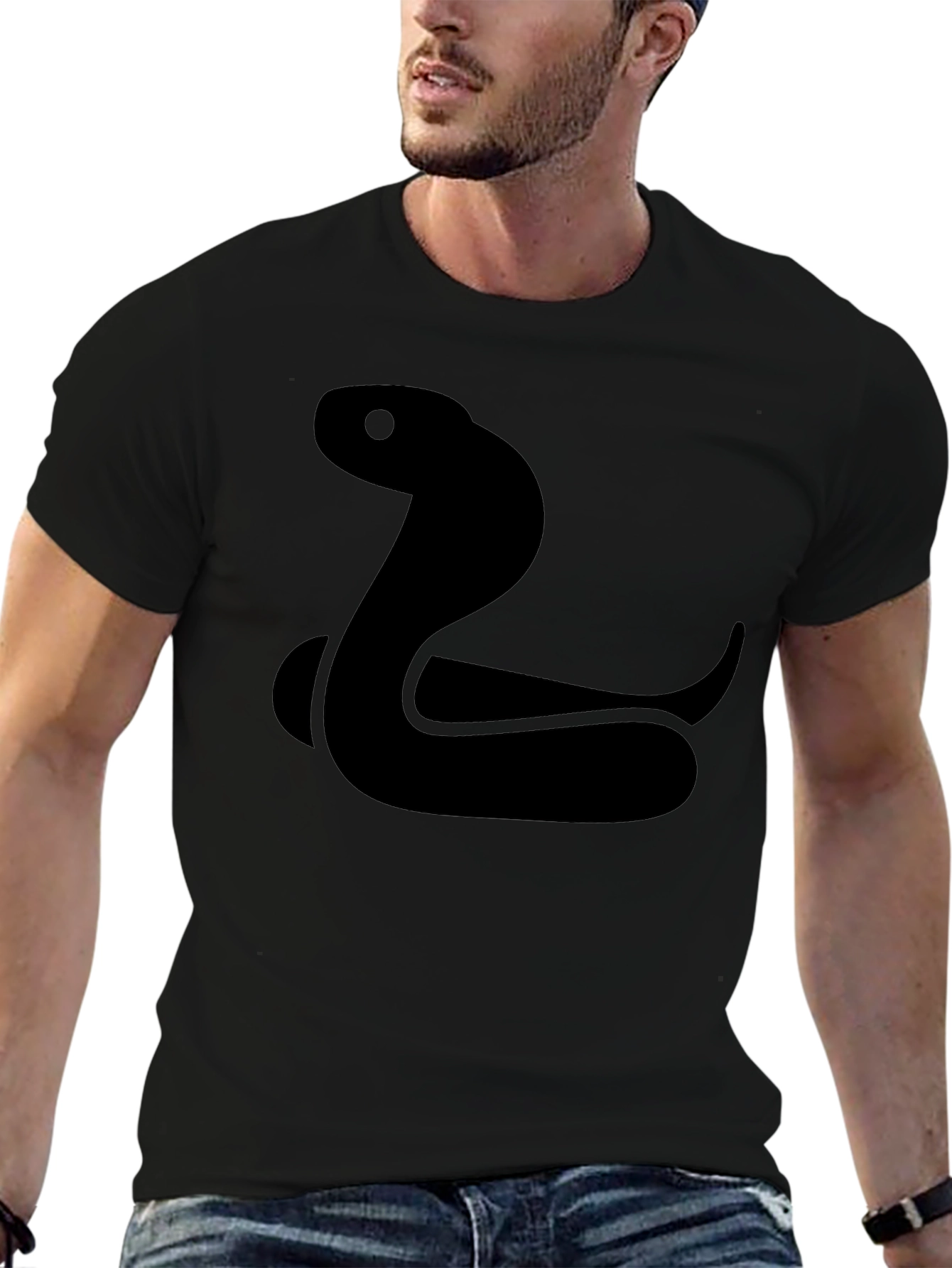 Cool Snake Graphic Tee - Black