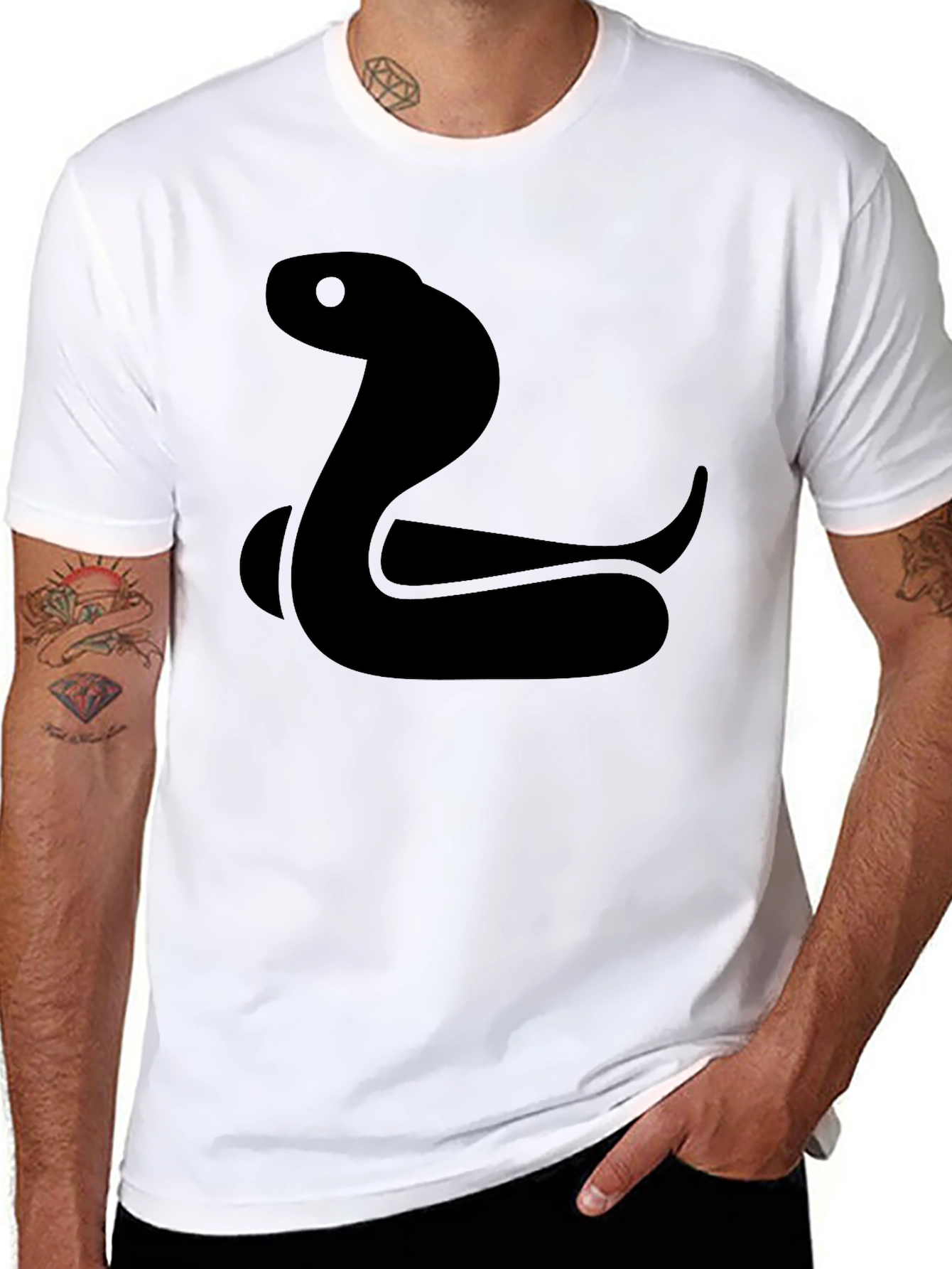 Cool Snake Graphic Tee - Black