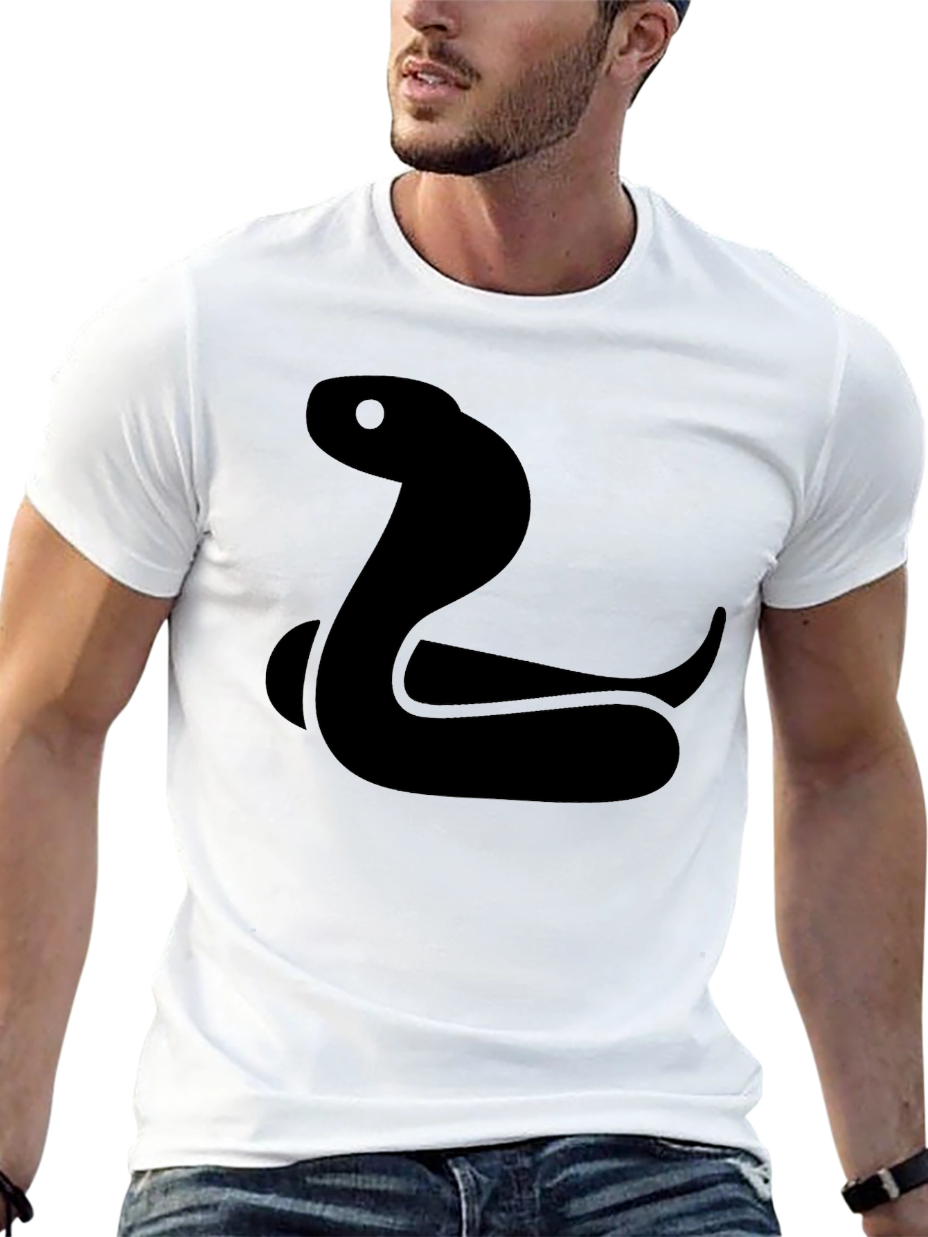 Cool Snake Graphic Tee - Black