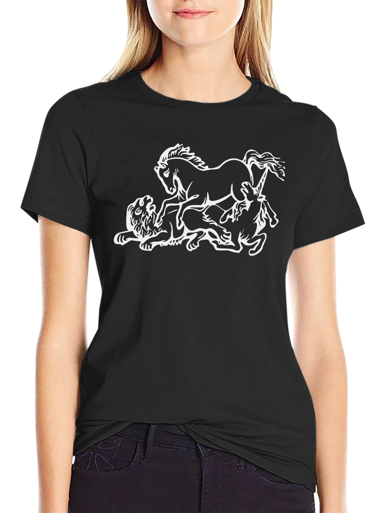 Unicorn & Lion T-Shirt - Black