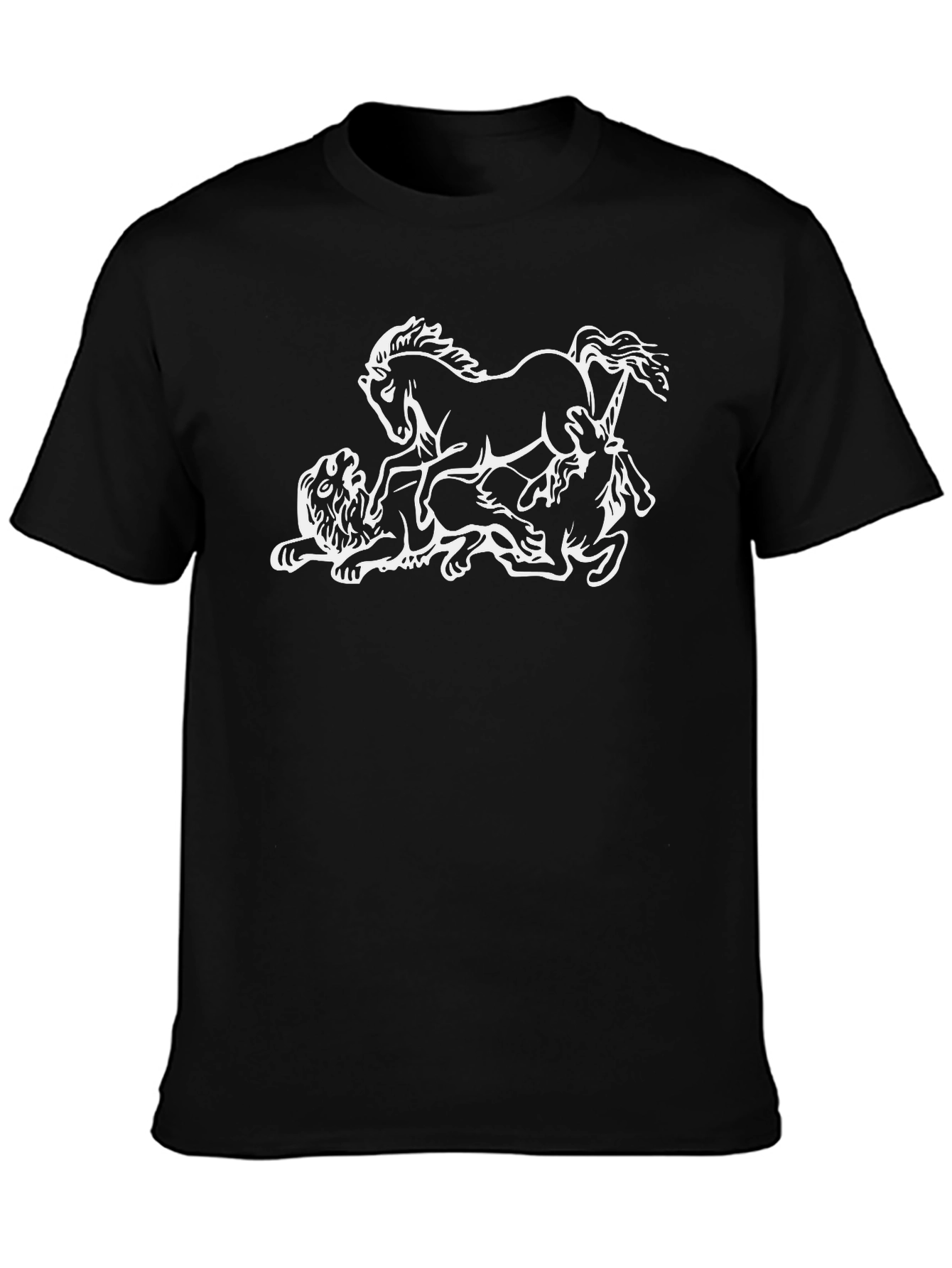 Unicorn & Lion T-Shirt - Black