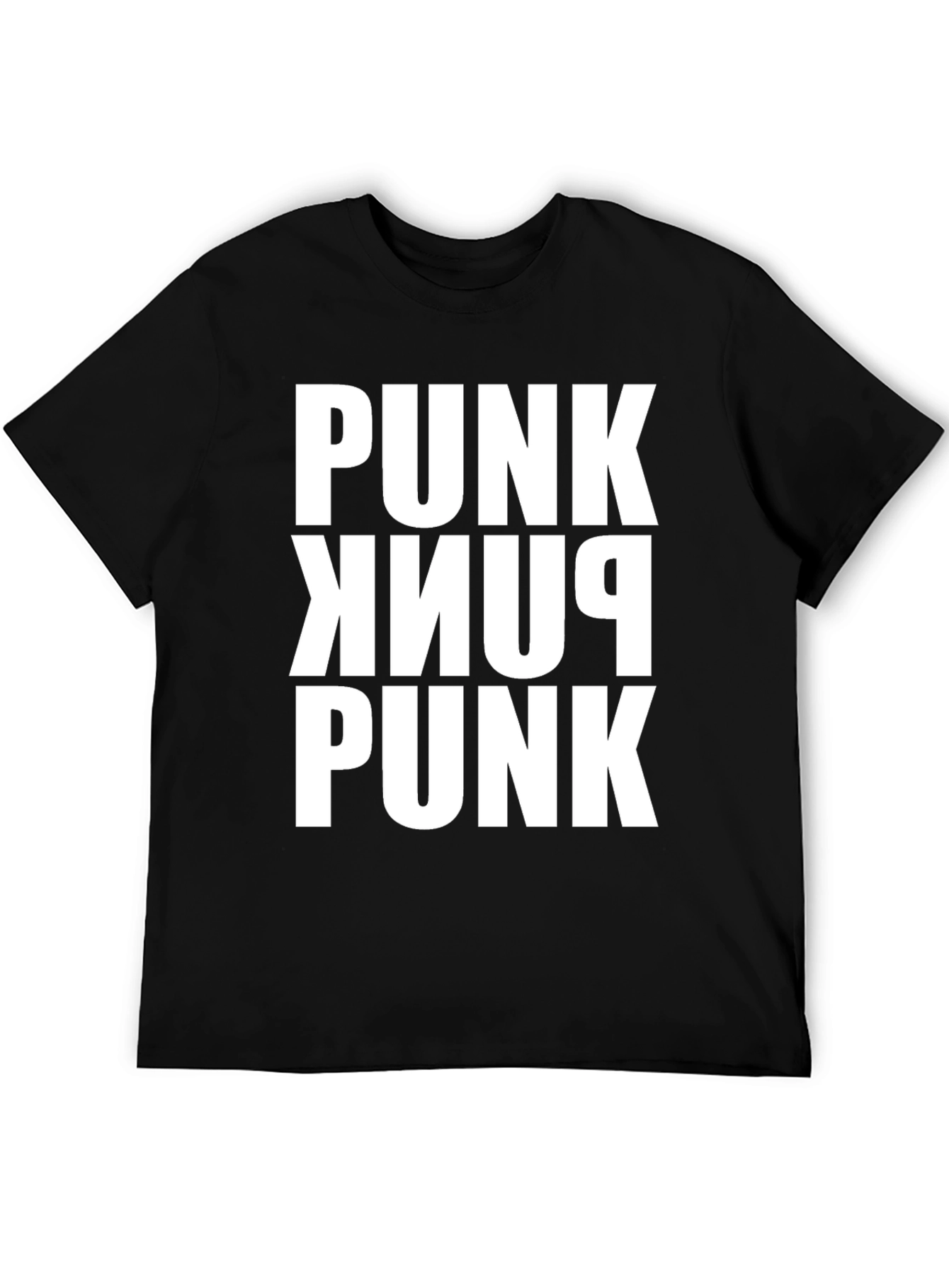 Punk Bold Graphic T-Shirt - Black Cotton Tee