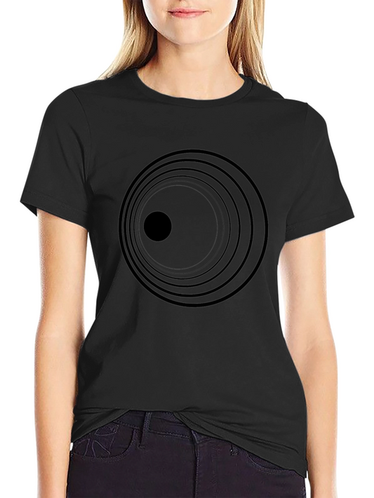 Abstract Circle Graphic Black T-Shirt