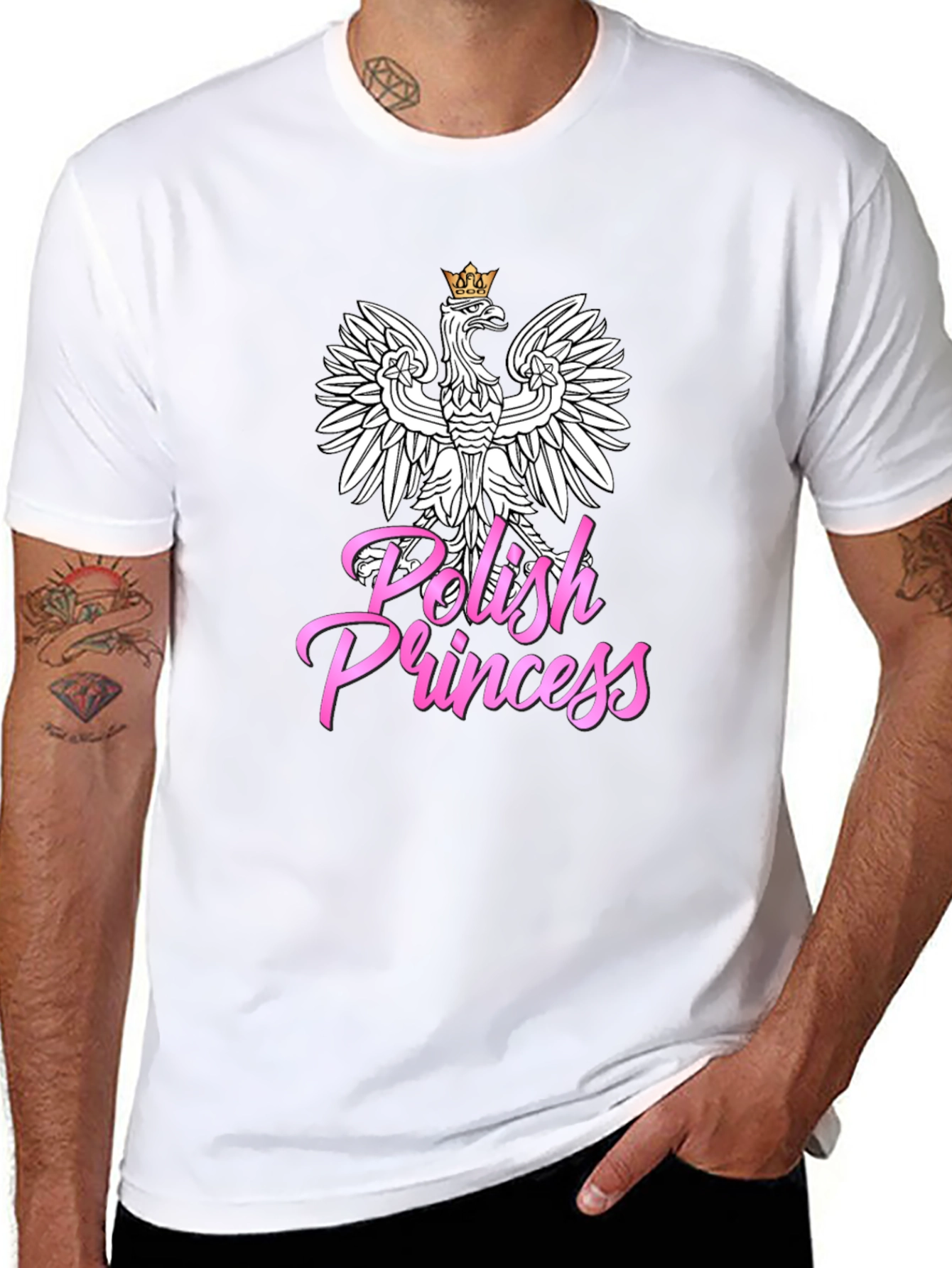 Polish Princess T-Shirt - Black Crew Neck Tee