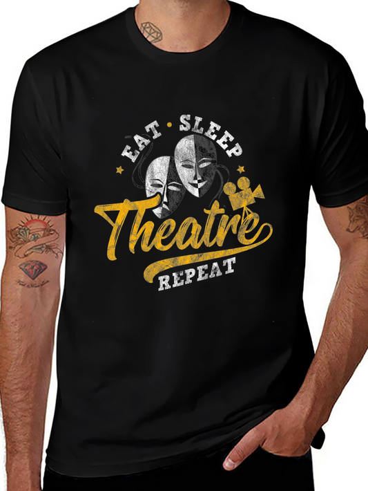 Eat Sleep Theatre Repeat Graphic Tee