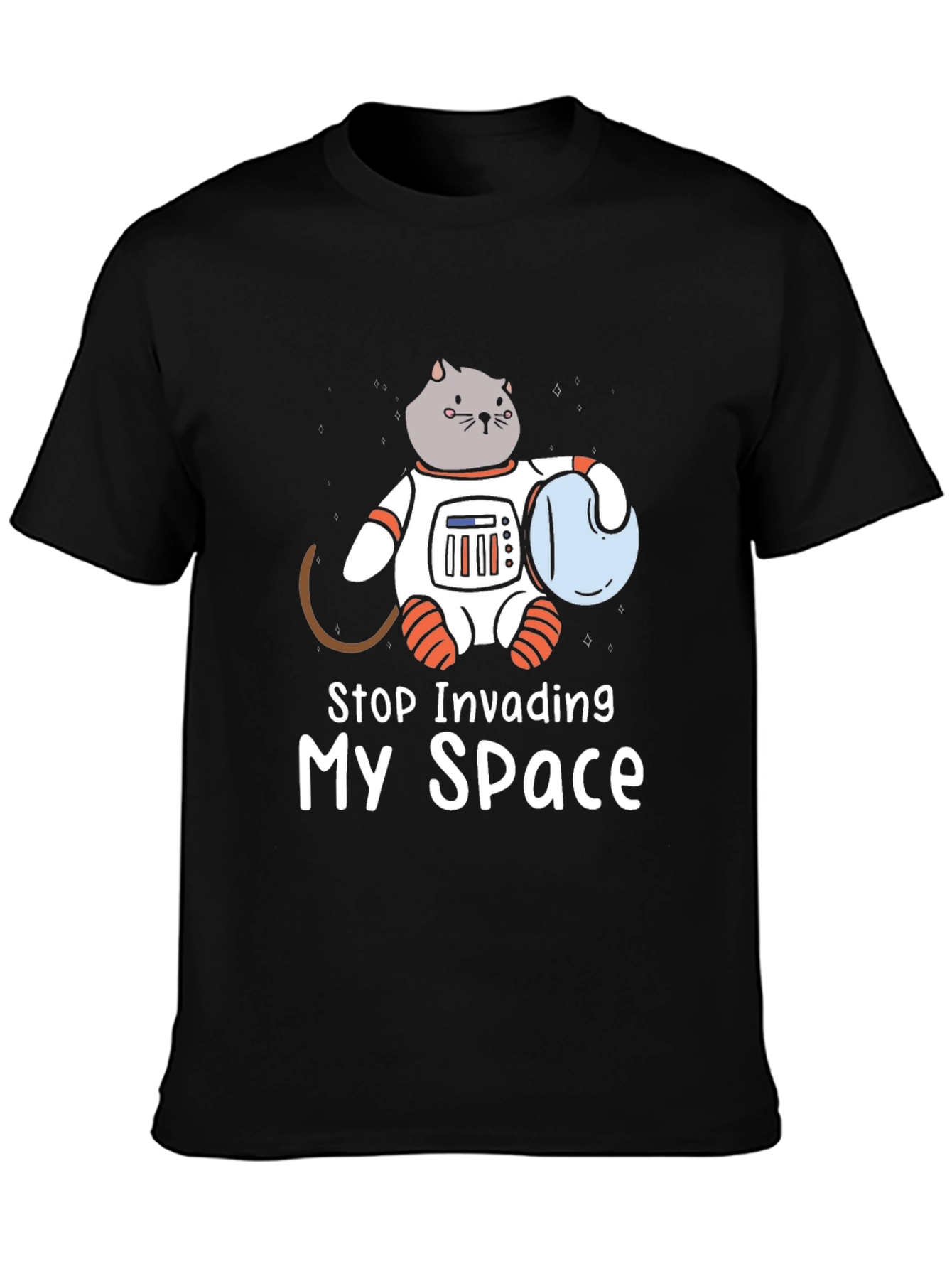 Stop Invading My Space Cat Astronaut T-Shirt