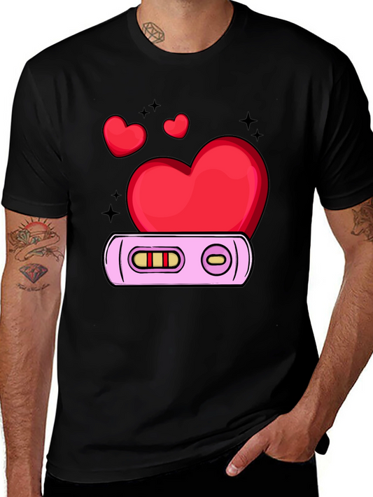 Positive Pregnancy Test Heart Graphic Tee