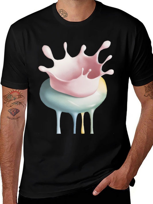 Abstract Splatter Graphic Tee - Casual Comfort