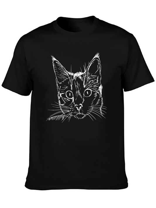 Black Cat Sketch Graphic T-Shirt - Unisex
