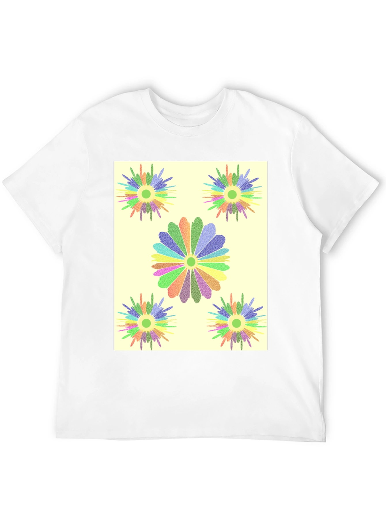 Floral Burst Graphic Tee - Black Cotton T-Shirt
