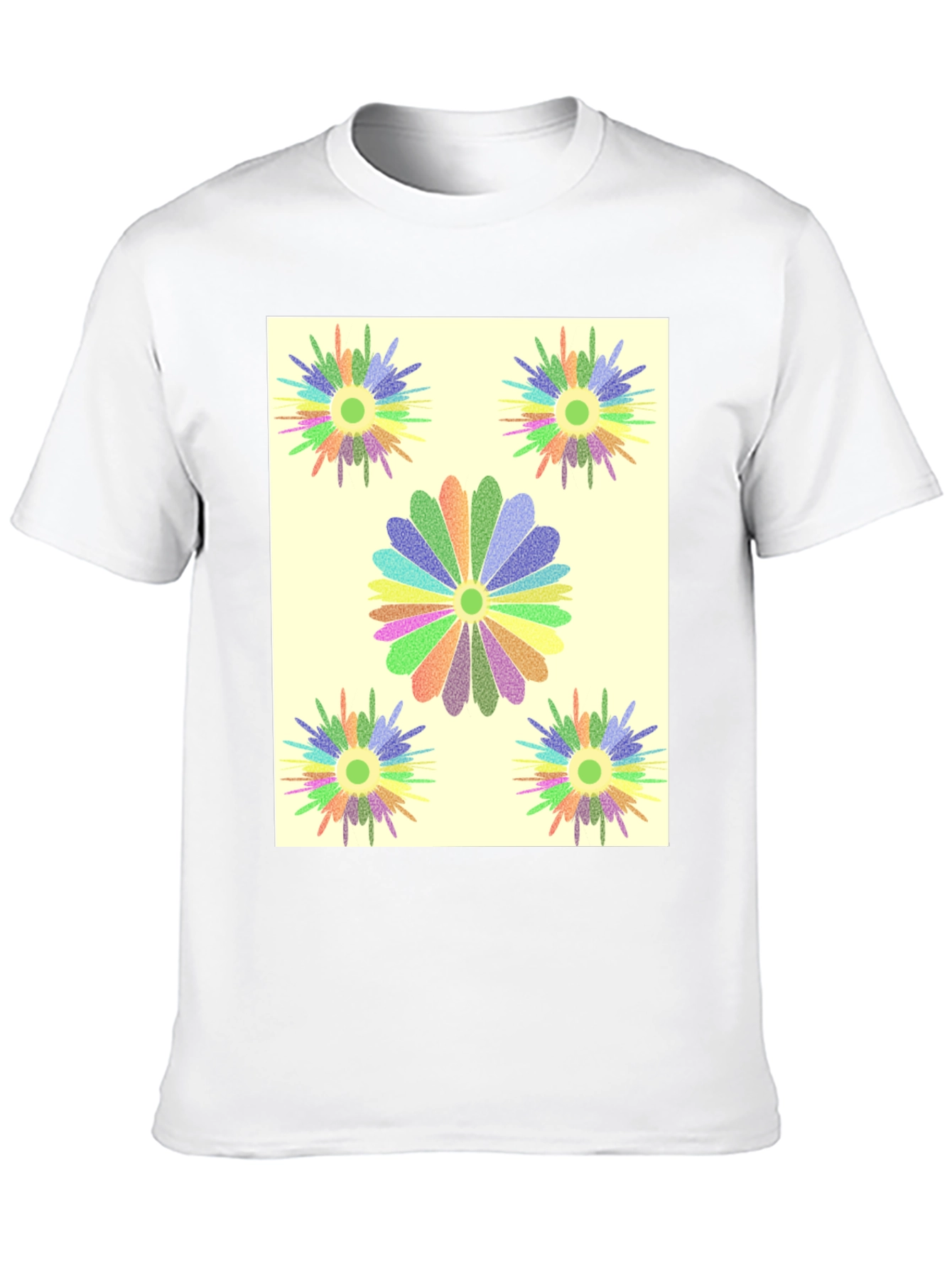 Floral Burst Graphic Tee - Black Cotton T-Shirt