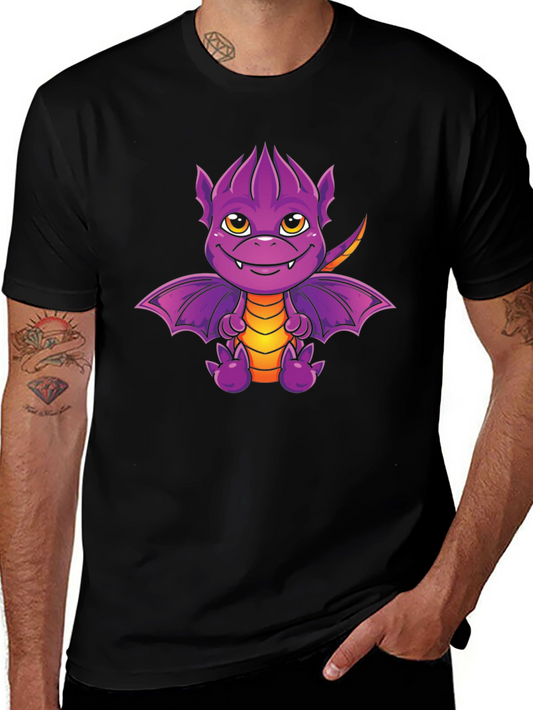 Purple Dragon Graphic Tee - Cute Cartoon Design